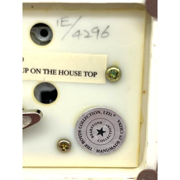 Boyds Bear Collection Klaus Jinglebear Music Box Up on the Roof Top Tested Works - Picture 6 of 10